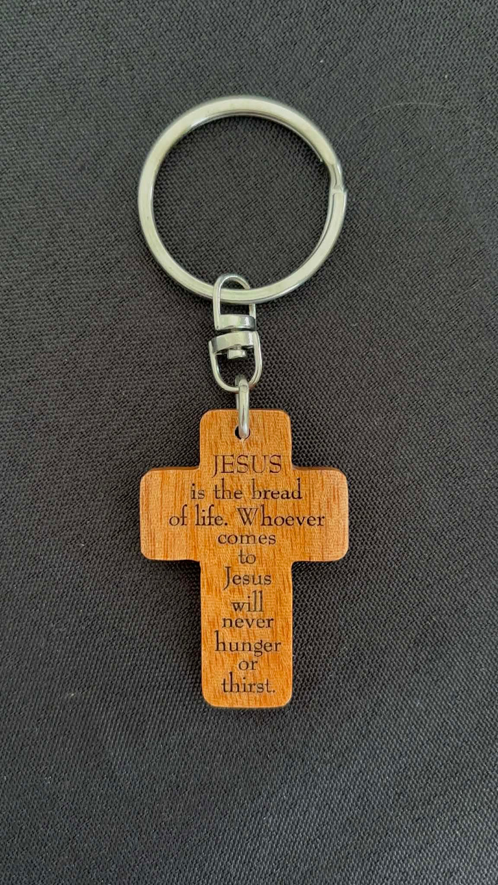 Wooden Cross Keyring