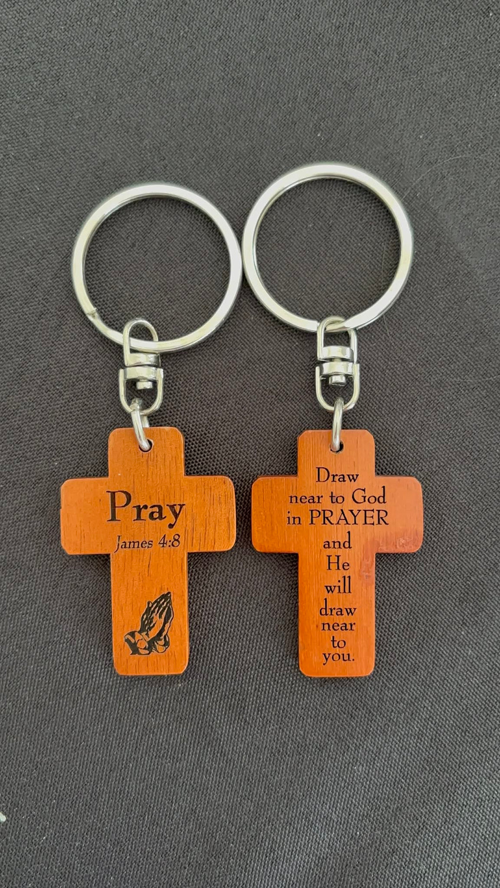 Wooden Cross Keyring